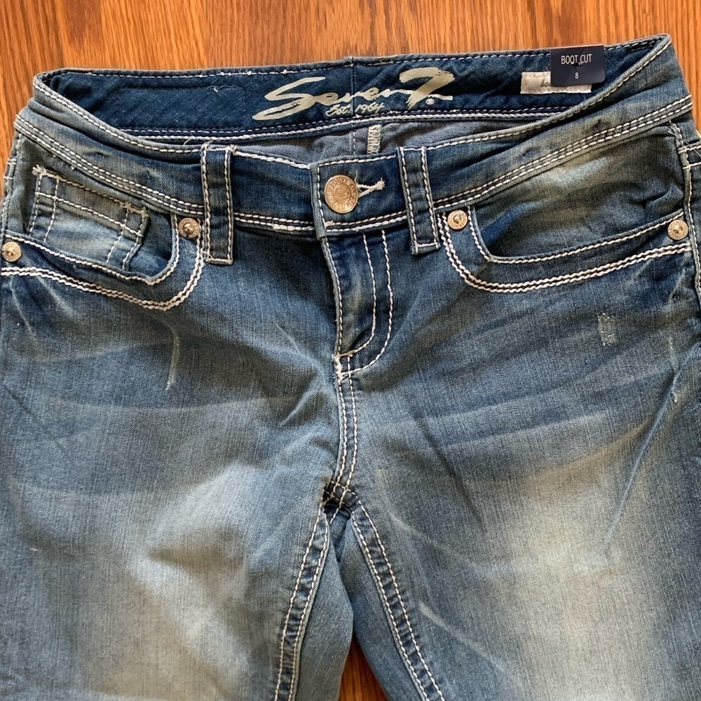 SEVEN 7 size 8 Women’s Blue Bootcut Denim Jeans - Picture 4 of 16